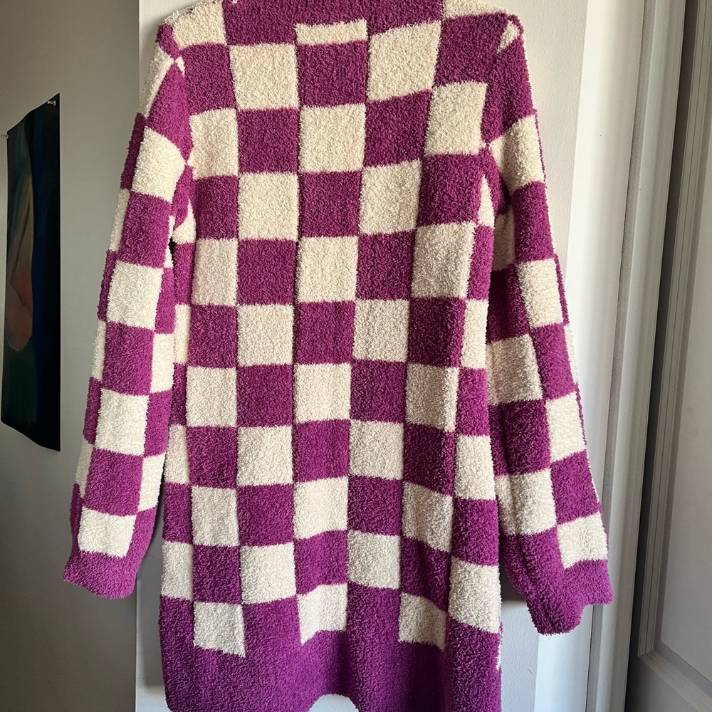 Miami Purple and Cream Long Sleeve Dress